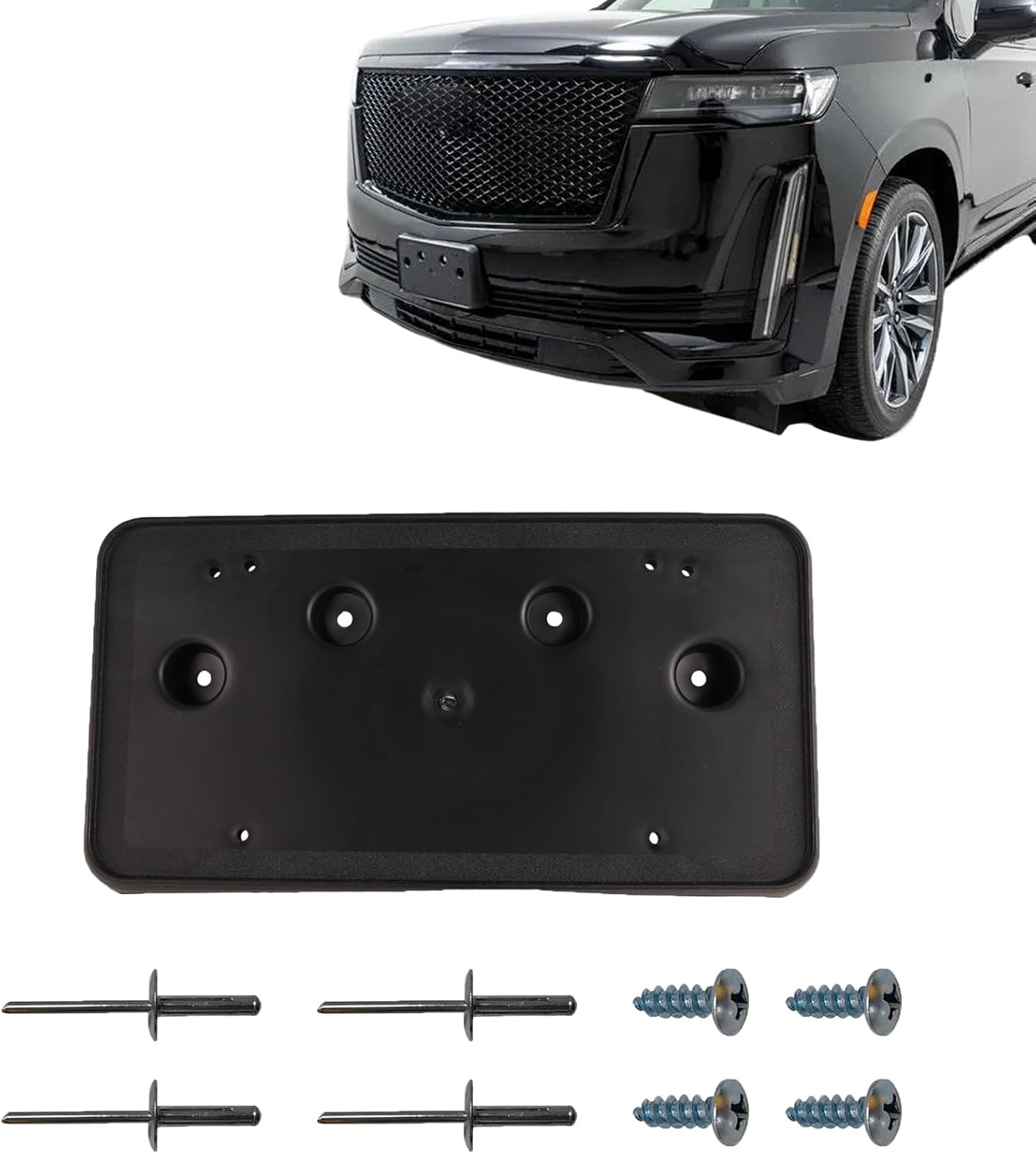 Front License Plate Bracket W/Bolts Compatible with Cadillac Escalade ESV 2021 2022 2023, License Plate Holder Frame Case Mount, Replace#GM1068239, 84378315