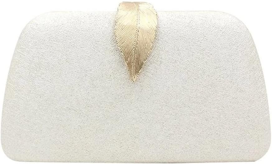 SHYPYGSHYPYG Satin Clutch Bags With Metal Leaf Buckle Party Bags Ladies Handbag Party Purse For Bridal Cluthes