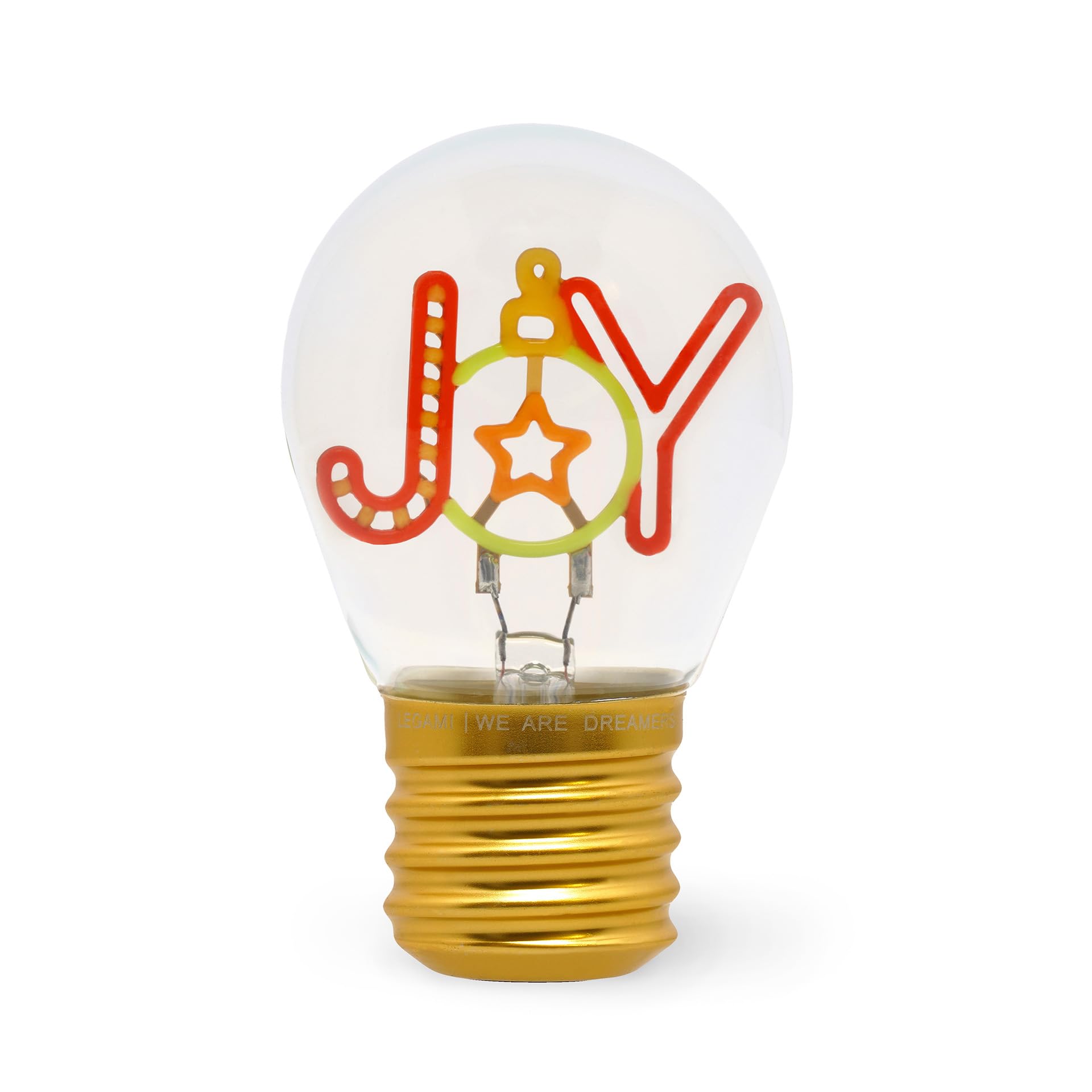 Legami - Table Lamp Bulb, for Indoor Use Only, USB Rechargeable, Wireless, Joy Theme, 6.8 x 10.5 cm
