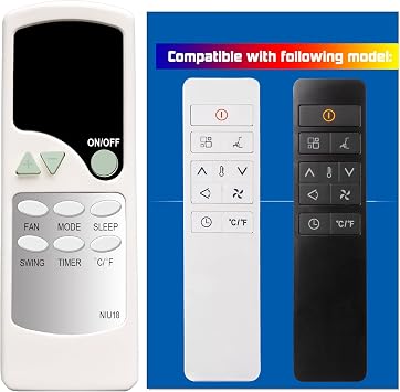 Replacement Remote Control for Warmtec Sotra-KP20W KP26W Portable Window Air Conditioner