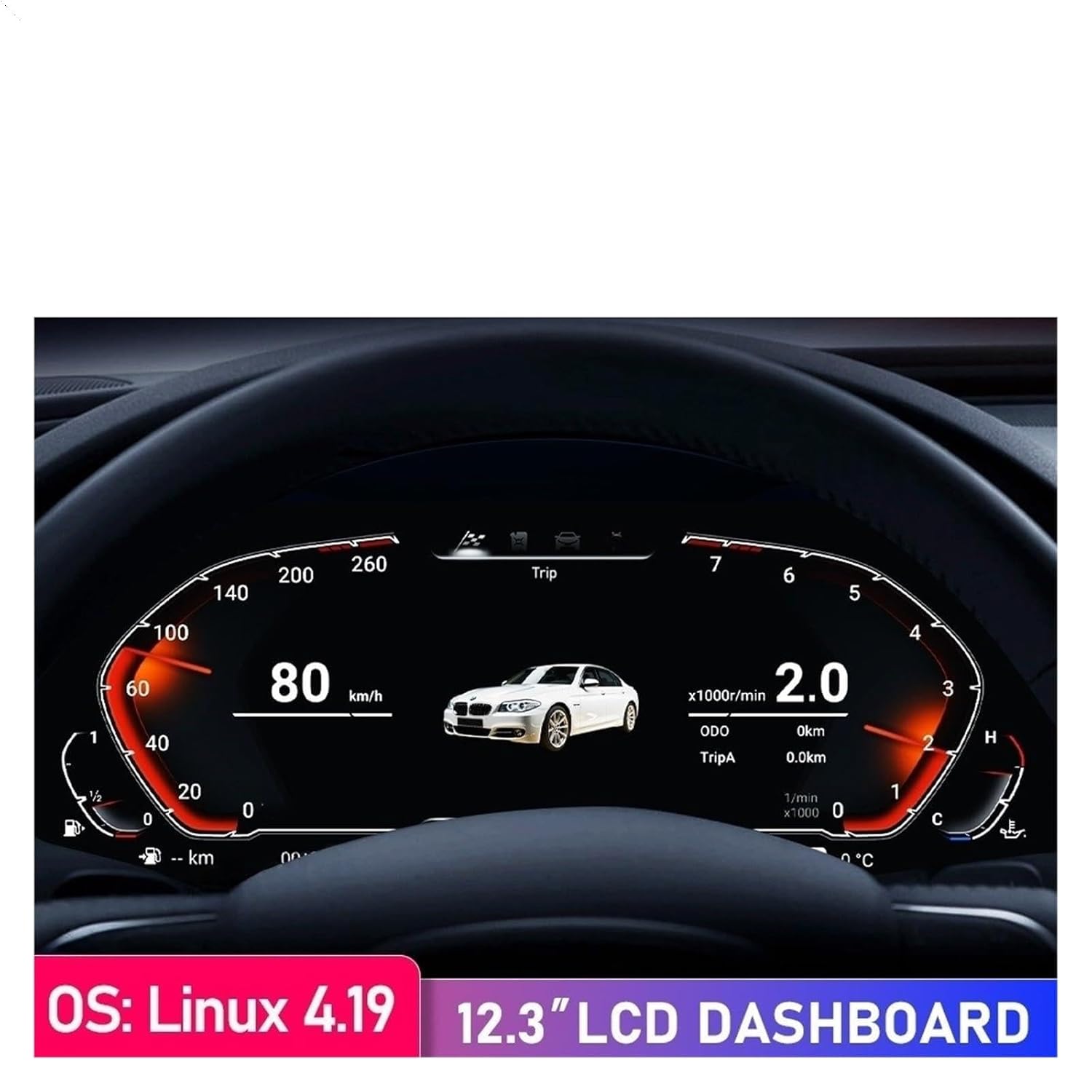 12.3" Digital Instrument Cluster Compatible for F10 F11 F18 F07 F06 F12 F13 F01 F02 F03 F04 F25 F26 F15 F16 Speedometer Dashboard