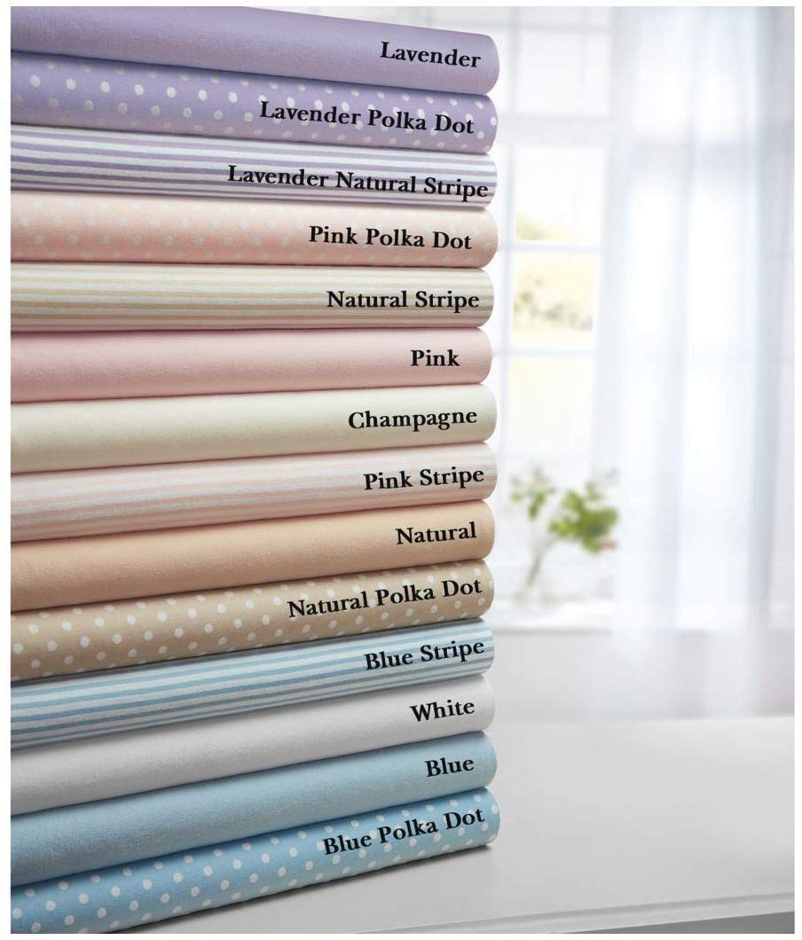 Moda De Casa FLANNELETTE DUVET COVERS POLKA DOT PINK BLUE LILAC BEIGE HOTEL QUALITY (Blue, Double)