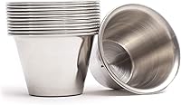 Vista 7 de EHOMEA2Z Ramequines de acero inoxidable para condimentos y salsas, Ramequines de metal, Grado comercial, Multifuncional, Ideal para todas las salsas