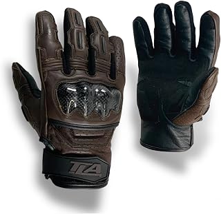 TLA NOX Motorcycle Gloves Leather Men/Women Protection, Short Cuffed, 2XS-5XL, Motorcycle Glove, Touch Screen, Midseason, Breathable, High Impact Protection