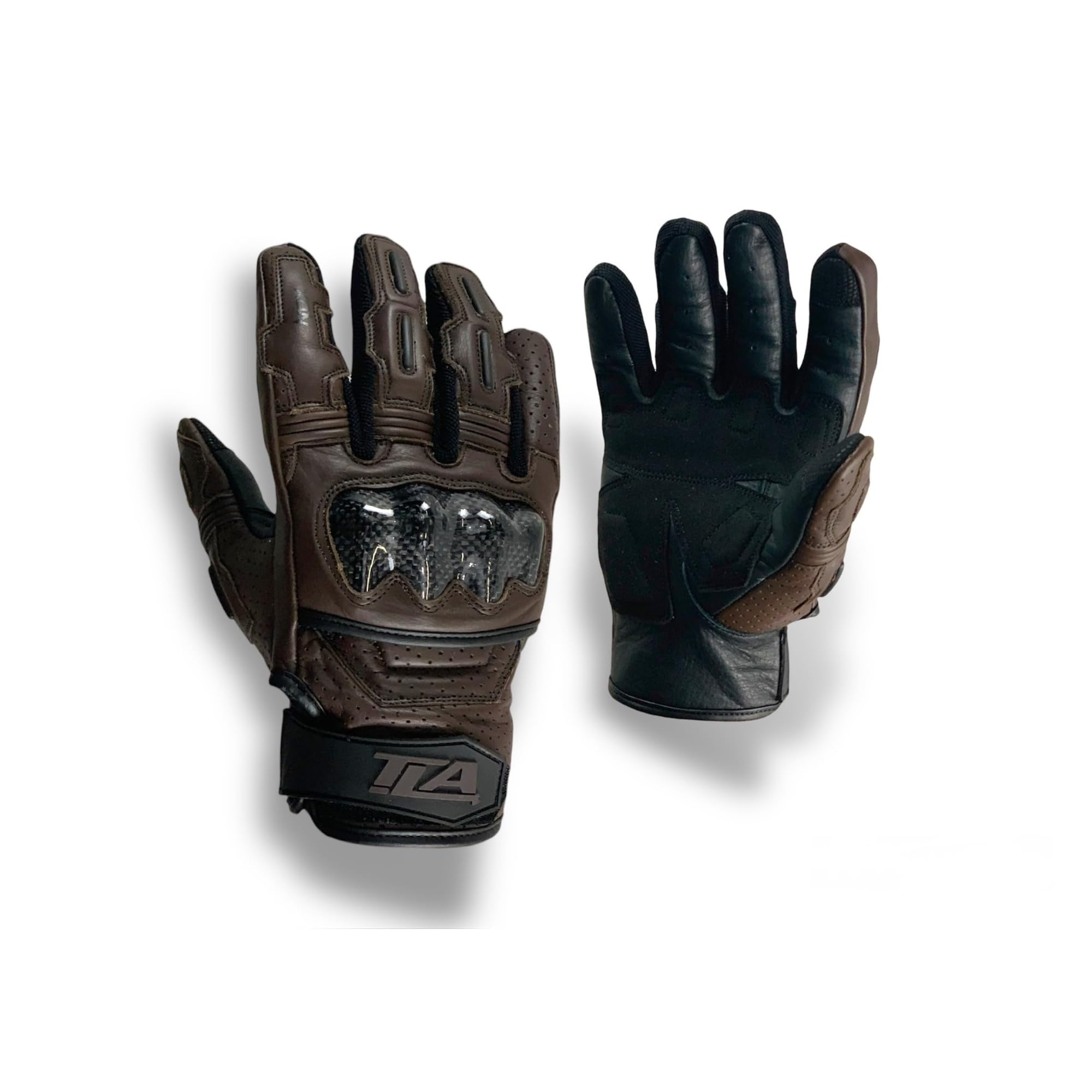 TLA NOX Gants moto en cuir avec protections homologué CE,poignet court,2XS-5XL hommes et femmes.Gant moto,scooter,cafè racer,tactiles,mi-saison,respirants,haute protection contre les chocs.Marrone_4XL