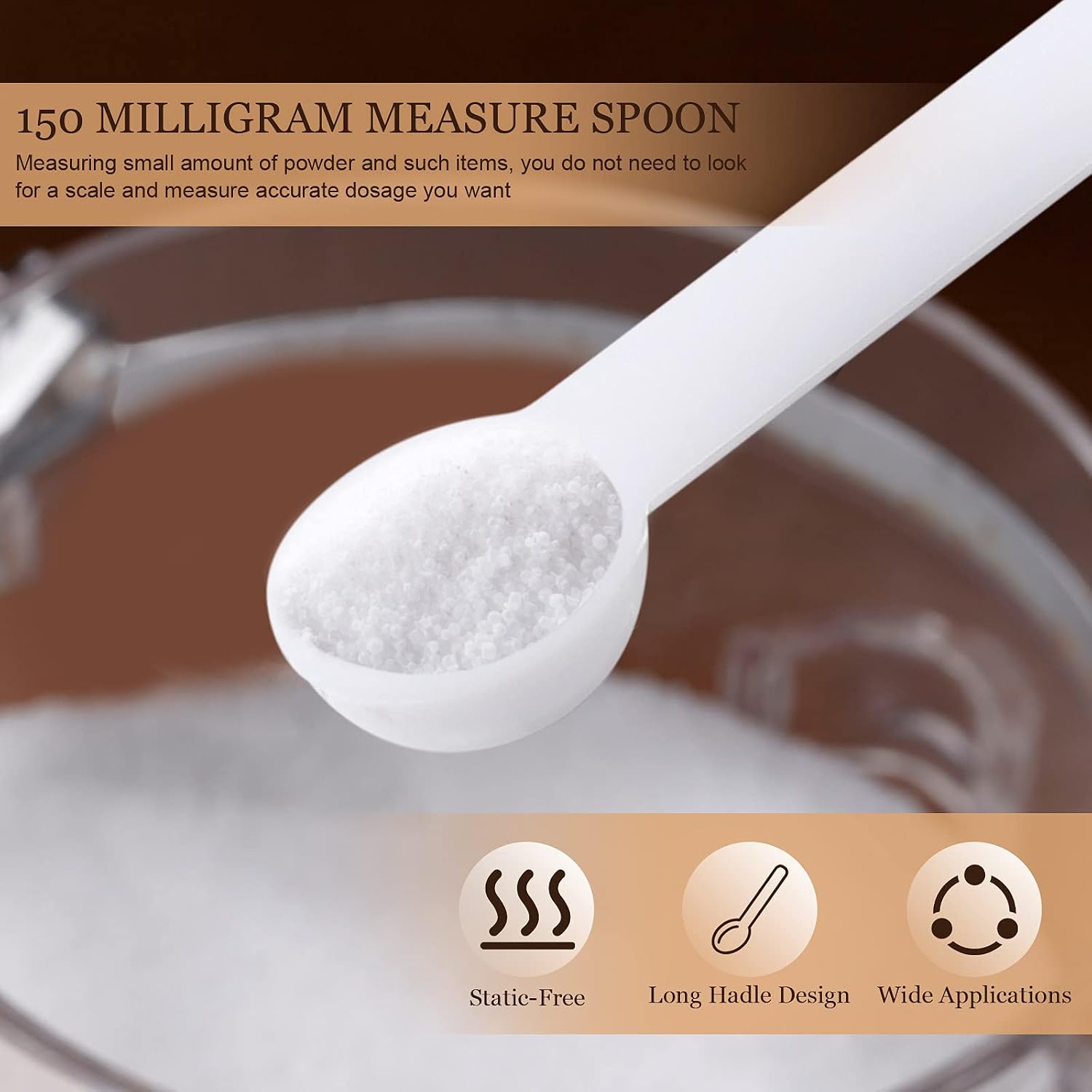 1/32 Teaspoon Micro Scoops 150 Milligram Mini Measuring Spoons Tiny Little Plastic Scoop for Measuring Cosmetics, Medicines, Powders, Glitter and Seasoning (White,16 Pieces)
