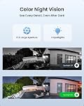 REOLINK Elite WiFi 4K 8MP Caméra de sécurité extérieure, 180° Panoramique double-Lens, alimentation enfichable, Wi-Fi 2.4/5GHz 6, Détection intelligente, vision nocturne couleur, piste de mouvement, IP67 Imperméable, pas de frais mensuels