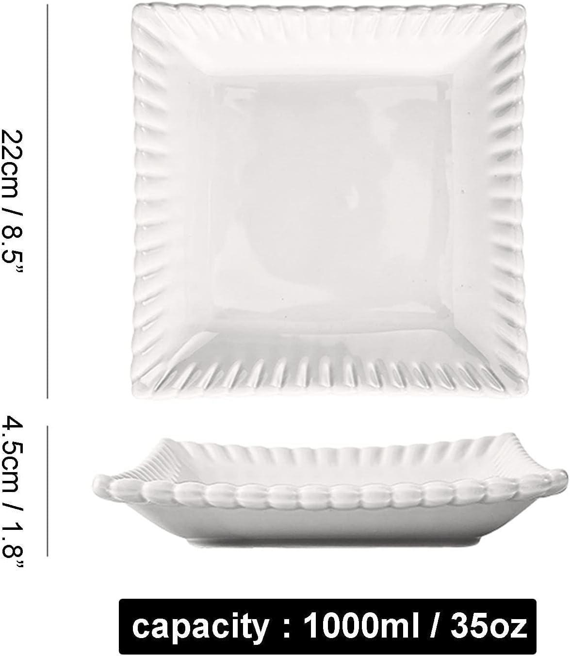 platos, platos profundos, Tazón de ramen, plato hondo de cerámica grande, ensaladera de pasta, tazón grande for servir, filete. Ensaladera de frutas grande for cena, redonda, 9 pulgadas, blanca (color