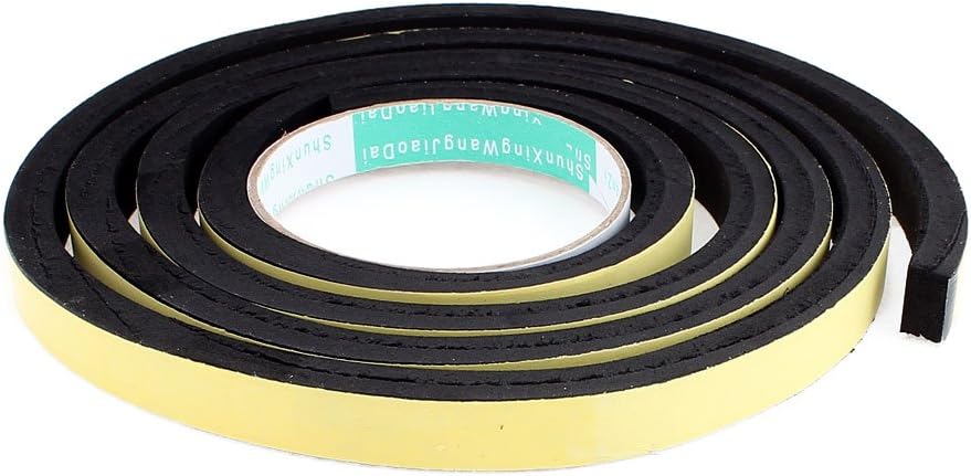 uxcell Sealing Foam Tape 15mm Wide 10mm Thick 2m/6.56ft Long, Self Adhesive Weather Strip for Window Door Insulation, Yellow Black