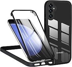 TVVTPU Coque pour Samsung Galaxy S24 FE 5G, Antichoc Housse avec Protecteur D'écran Intégré, Étui de Téléphone 360 Protection Complet Double Face Transparent Bumper Intégrale Case - Noir