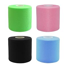 GSHLLO 4 Rolls Pre Wrap Athletic Tape Foam Protective Bandage Rolls Breathable Underwrap Sports Tapes Colourful Wrist Support