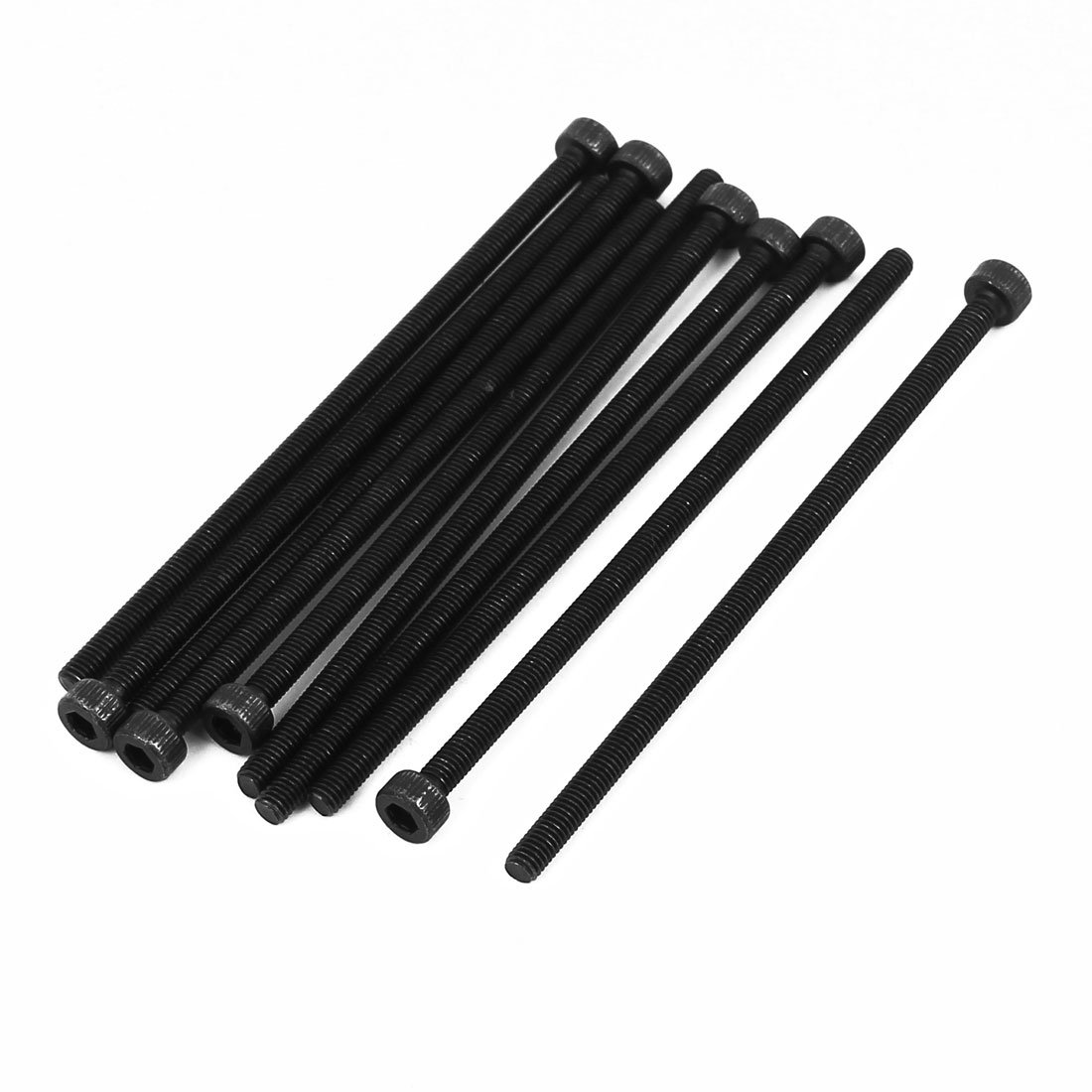 Uxcell Black Sourcingmap M3x70mm Fully Thread Hex Socket Head Knurled Cap Screw Bolt 10Pcs