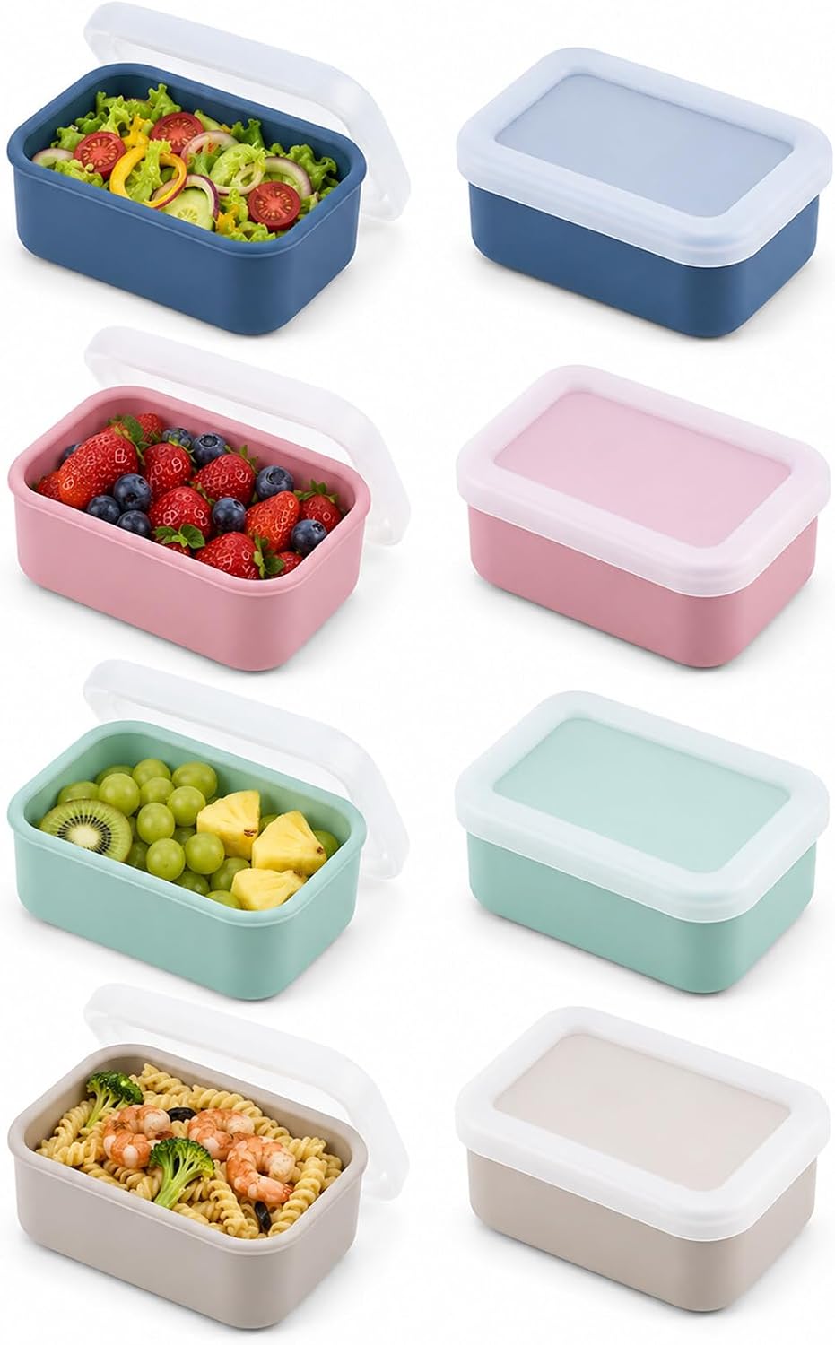 8 Pcs 1 Cup Silicone Freezer Molds with Lids 8oz Silicone Soup Freezer Molds Reusable Food Preserving Tray for Soups Sauces Stews Meal Prep 4 Colors