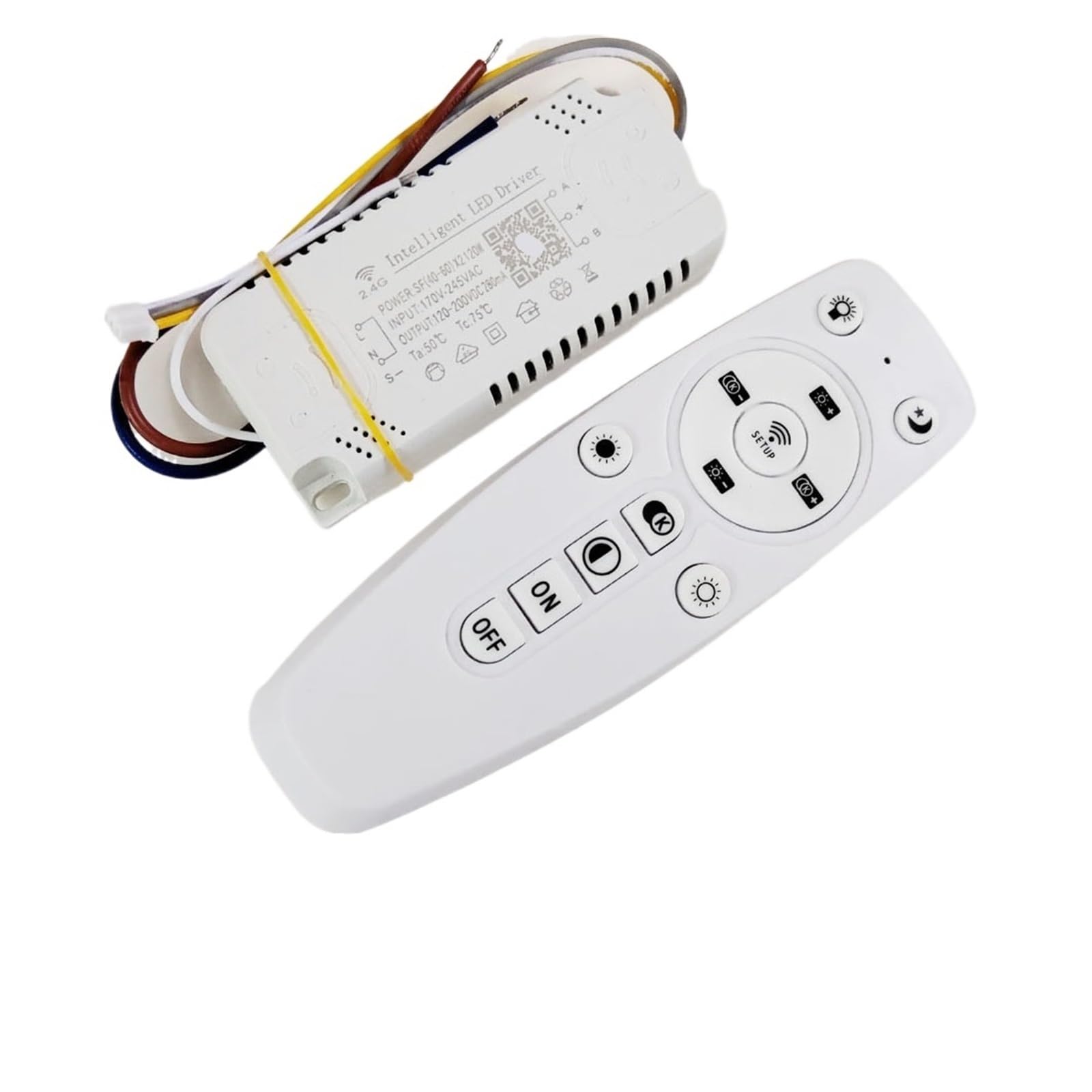 ZXAOMMBEA APP Controlled LED Driver 2.4G Remote Smart Transformer 12-24W 40W 80W 120W 360W for dimmable Color Changing Chandelier((40-60W) X2 120W)