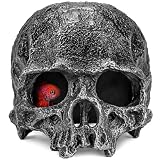 Fokauiwo Skull Fish Tank Decor, Gothic Aquarium Hide - Resin Reptile Cave