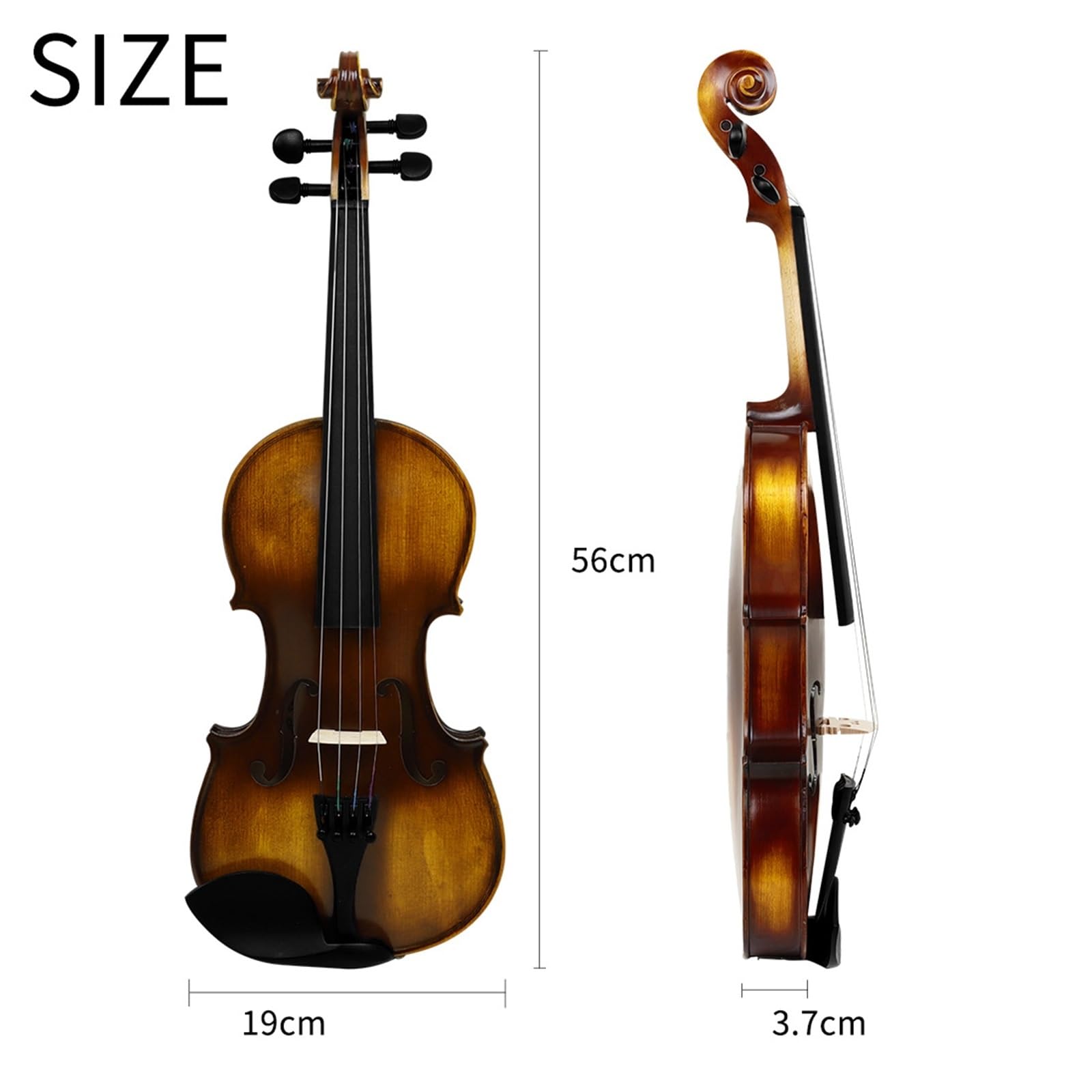 Violino Set Violino In Legno Massello Per Principianti Violino Per Adulti Opaco Che Suona Strumento Per Violino(Set,3/4)