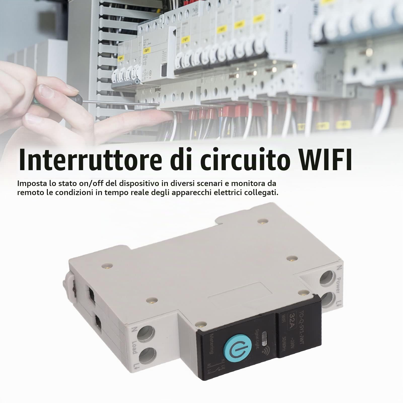 Interruttore su Gui DIN Smart WiFi 32A con Telecomando Cellulare Senza Fili, Bipolare 16A e Caldaia, Compatibile Ewelink 3 Modalità di Temporizzazione per Elettrodomestici Casa Intelligente