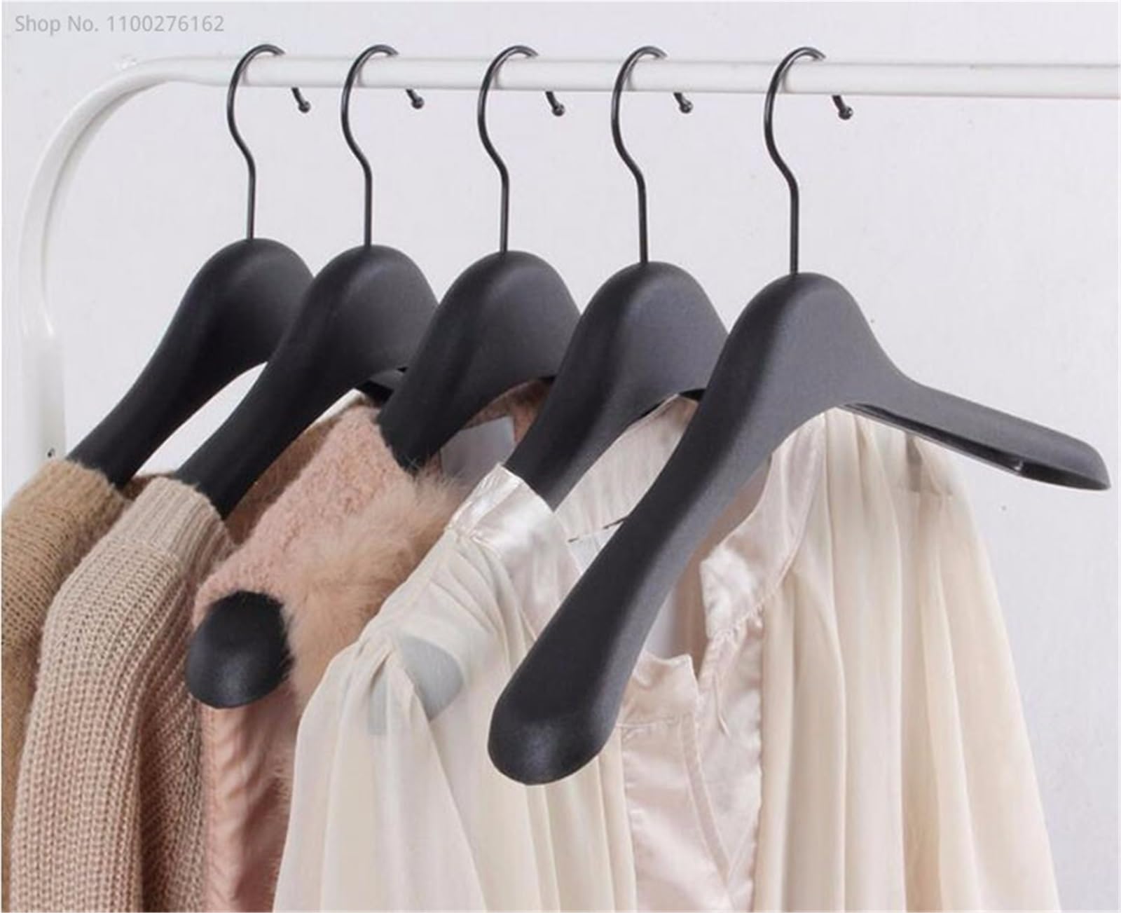 Kleiderbügel, 10 Stück, Schwarz, Dick, Breit, Aus Kunststoff, Kleiderbügel Für Mäntel, Jacken Und Pelze,Hanger for Man
