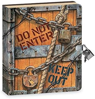 Peaceable Kingdom Keep Out 6.25" Lock and Key, Lined Page Diary for Kids