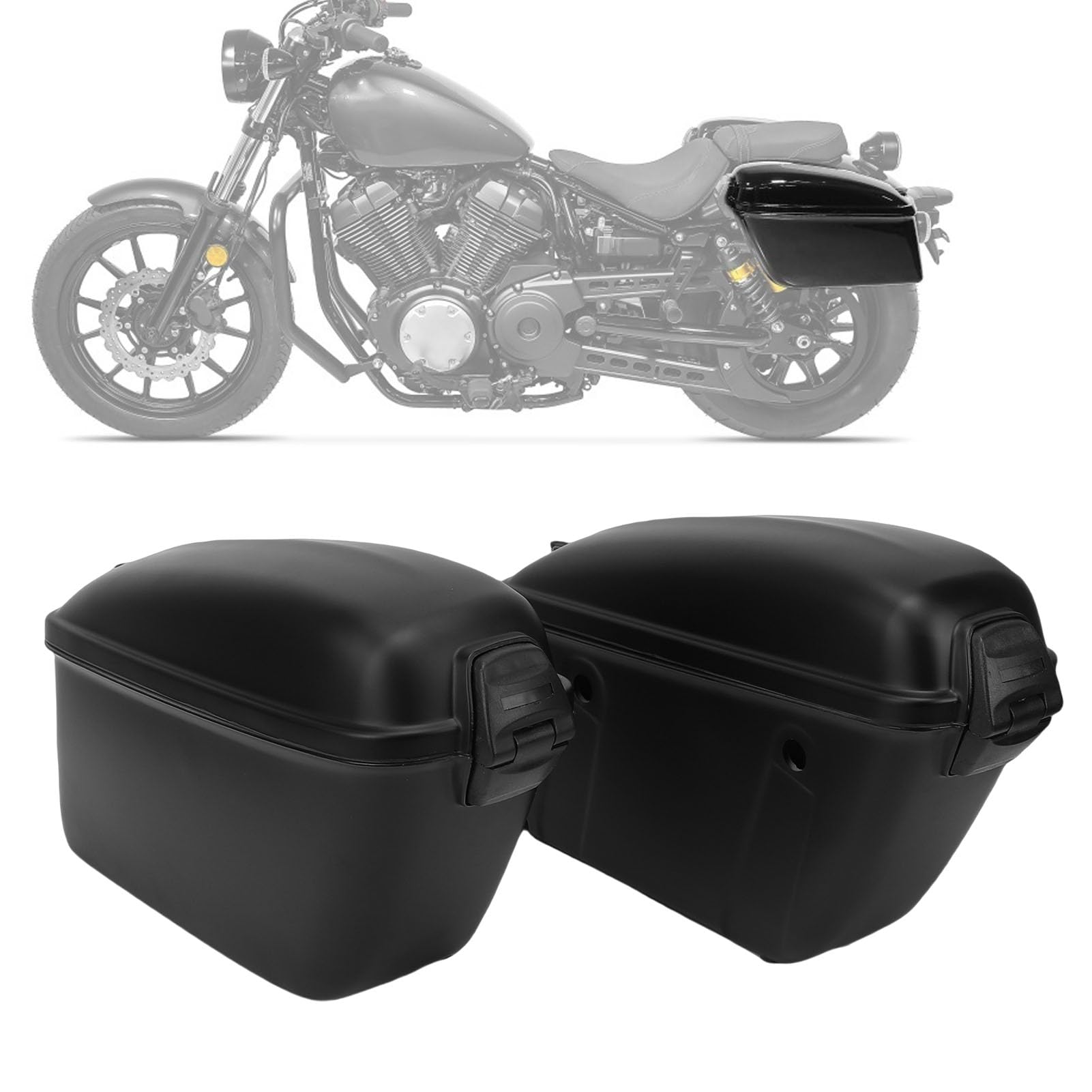 Keenso Twarde Sakwy Motocyklowe Matowy Czarny ABS 22L Zamykane Wodoodporne Kufry Boczne Motocykla Odpinane, Odporne na Zarysowania dla Motocyklistów Wycieczkowych