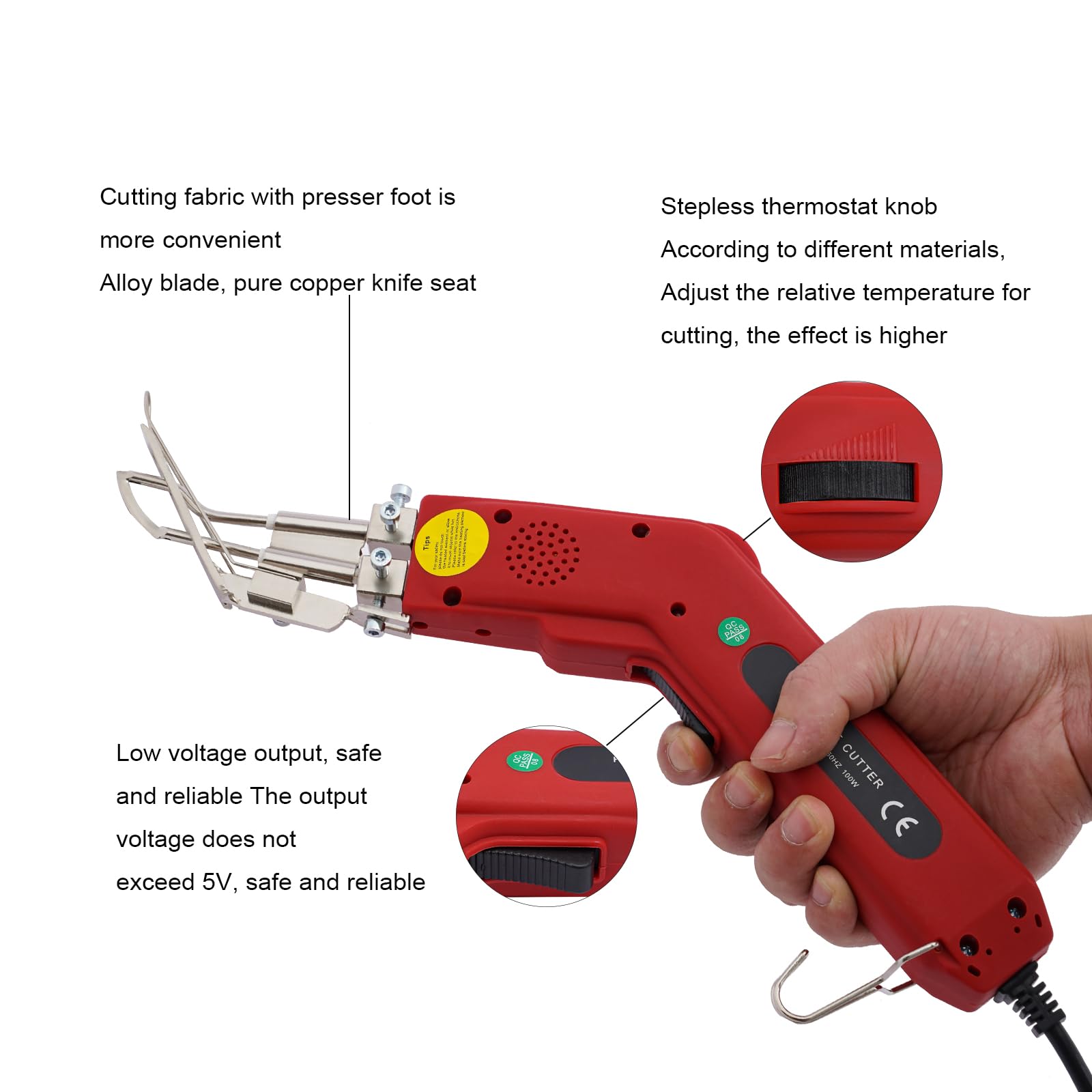 100W Styroporschneider, 220V Elektrische Heißmesser Schaumschneider Tragbar Hand Heißschneider, Heißmesser-Seilschneider für Indoor und Industrielle Arbeiten Verwendet Werden
