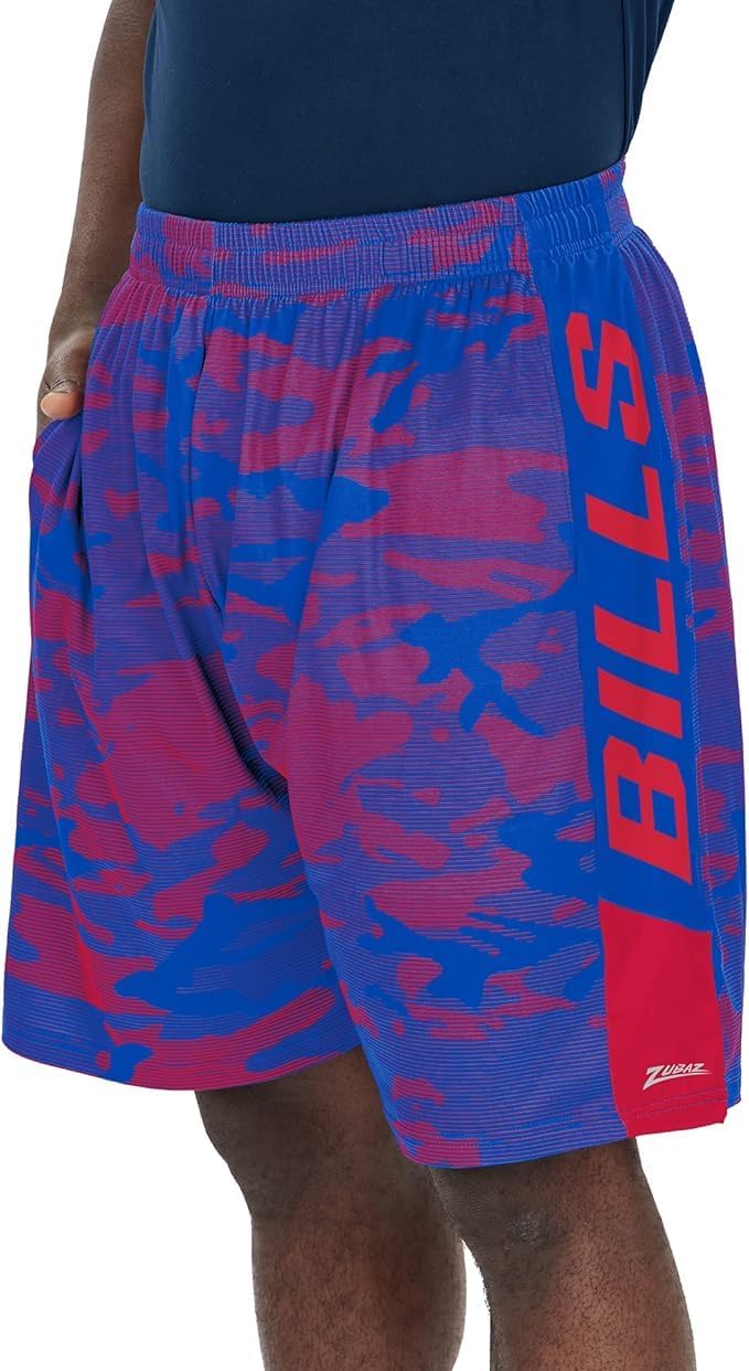 Zubaz NFL Men's Adult 9" Inseam Athletic Shorts - Wild and Colorful Designs (Small - 3XL)