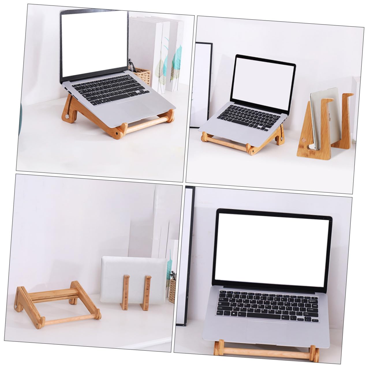 Supporto Portatile per Laptop in Legno Regolabile Supporto Pieghevole per Computer 13-156 Pollici Accessori Multifunzione per Notebook Elevazione Ergonomica