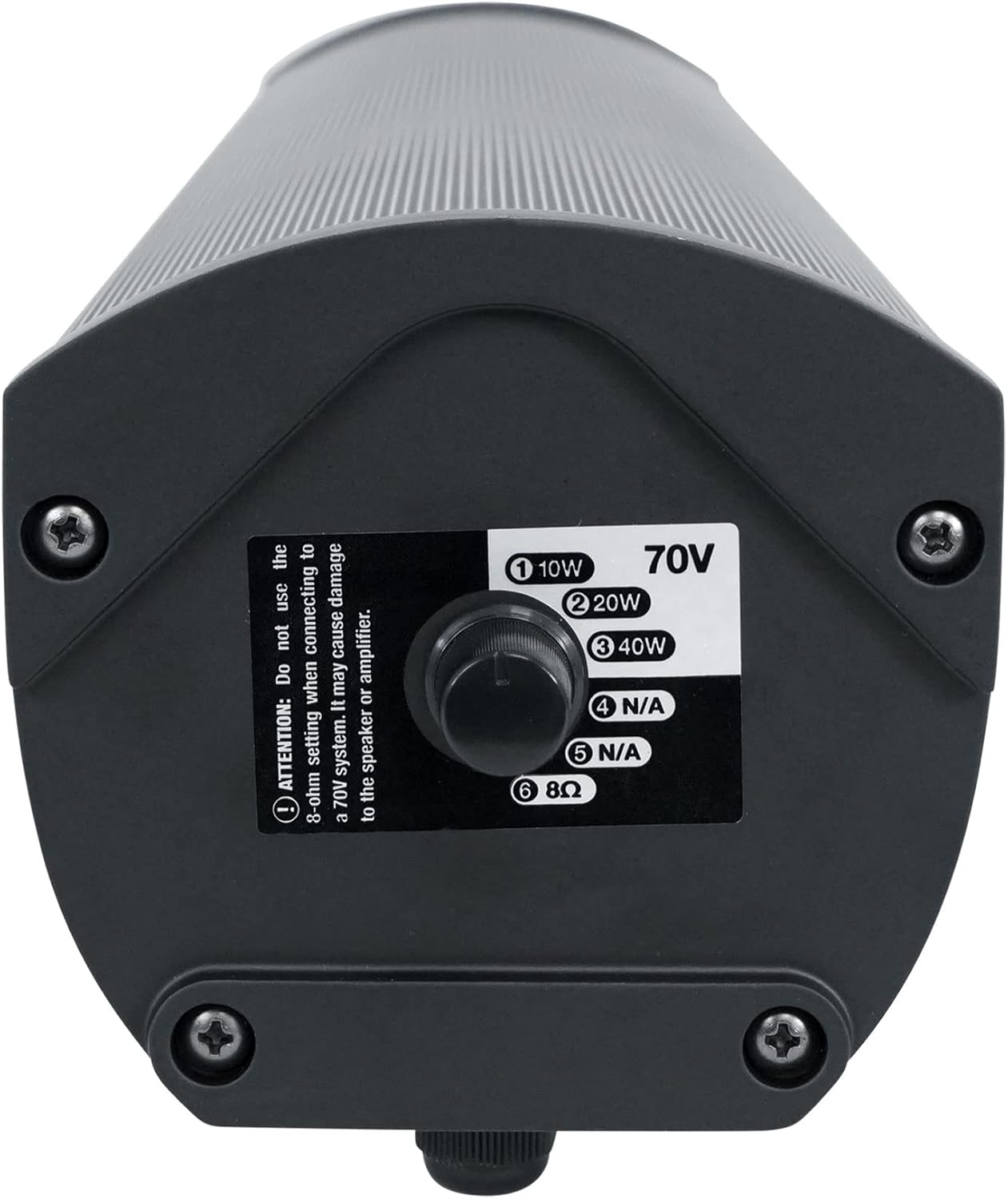 Rockville Wet Array 4 Black 70V 60W Commercial Wall Mount Swivel Column Speaker, 2-Way Line Array Design, IP55 Waterproof, Indoor/Outdoor Use for Restaurants, Churches, Auditoriums (4 Item)