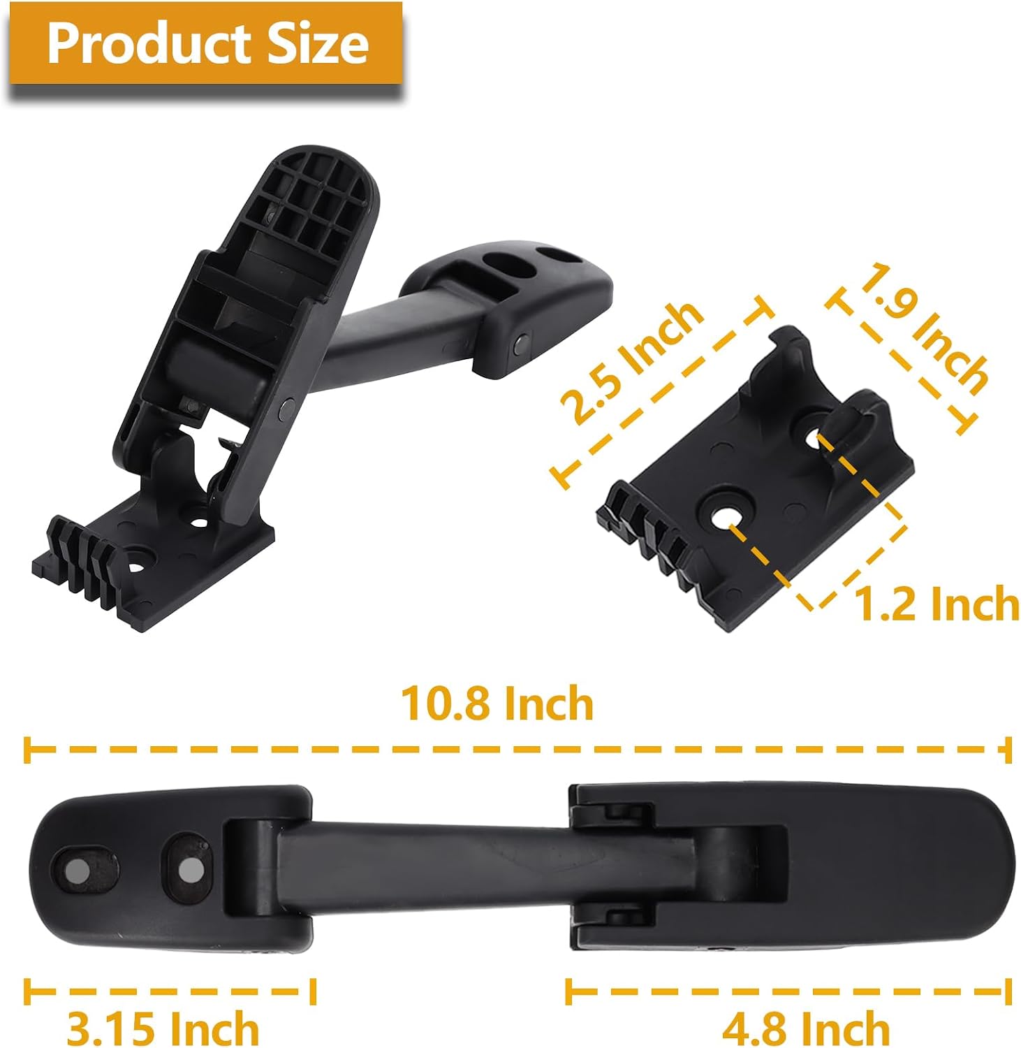 2 Pack Heavy Duty Hood Latch Kit,LH/RH fit for Peterbilt 325, 335, 337, 340, 348, 384, 386, 567, 569, 579 /Kenworth T170, T270, T330, T370, T660/Mack CH/Blue Bird 315-5502&315-5503