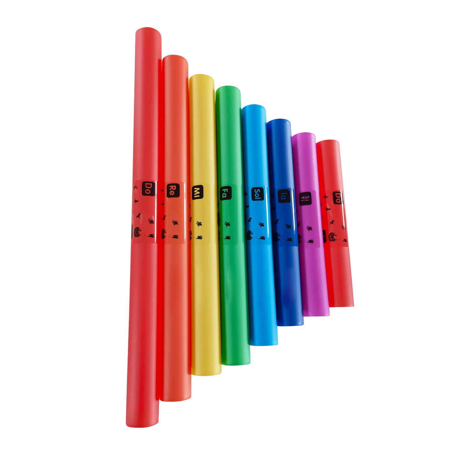 Set di 8 tubi sonori musicali musicali a 8 toni, strumento a tubo sonoro colorato a 8 toni, di compleanno, set di tubi sonori musicali per spettacoli comuni in classe