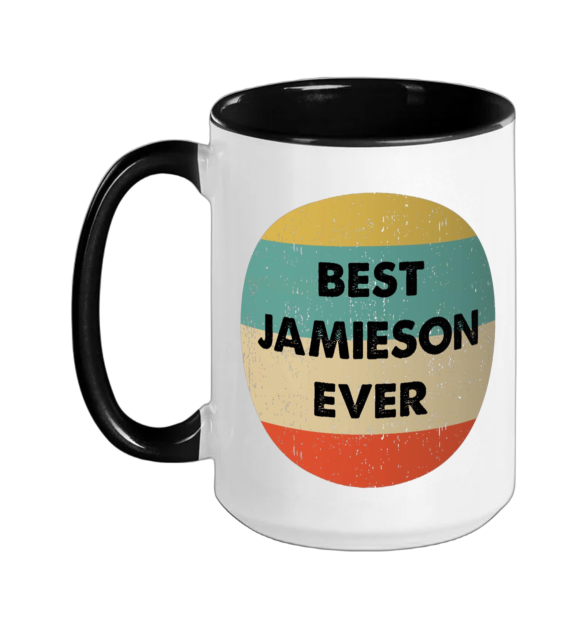 Jamieson Name Ceramic Mug, Black/White, 15oz Black/White 15 Ounces
