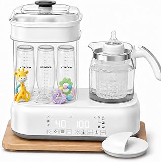 Sterilisator für Babyflaschen mit Trocknung & Flaschenwärmer Baby | Vaporisator und Dampfsterilisator | Flaschen Sterilisator und Wärmer | Babywasser für Babynahrung, Bottle Sterilizer and Dryer