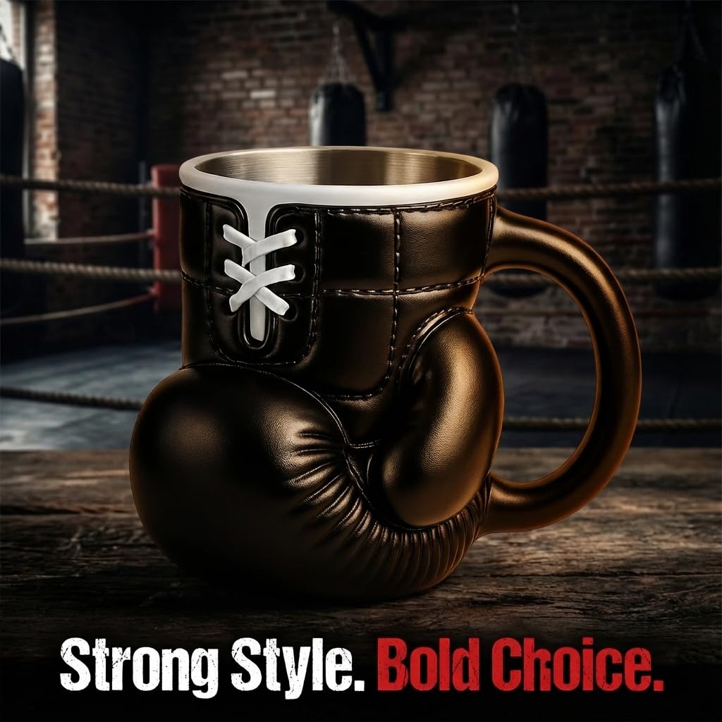 Taza De Café Original En Forma De Guante De Boxeo 200 ML, Divertida Y Resistente, Regalo Para Hombres, Aficionados Al Boxeo Y Deporte (Negro)