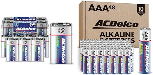Powermax ACDelco - Paquete de 8 baterías AAA de 9 voltios y 48 unidades