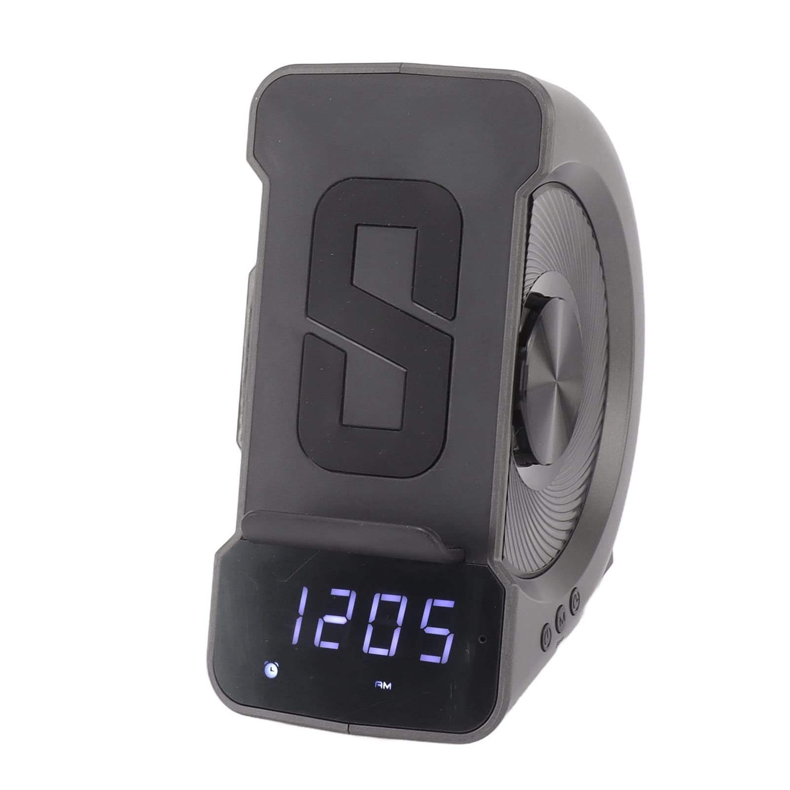 BUCS 3 in 1 Bluetooth Alarm Clock, 12 Functions Bluetooth Speaker Alarm Clock Large Charging Range PC and ABS 10W for Office (Iron Gray 10W)-image-7