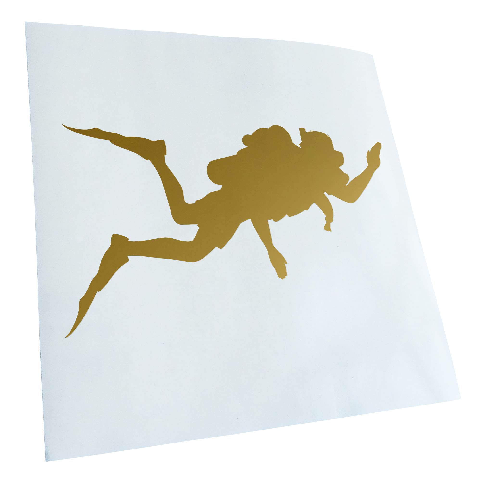 Kiwistar - Car Sticker - Gold - 24 x 14 cm Diver Silhouette - Rear Window Car Sticker Weatherproof for Car Truck Moped Truck - Sticker Exterior Self-Adhesive Tuning Accessories for Window Vehicle