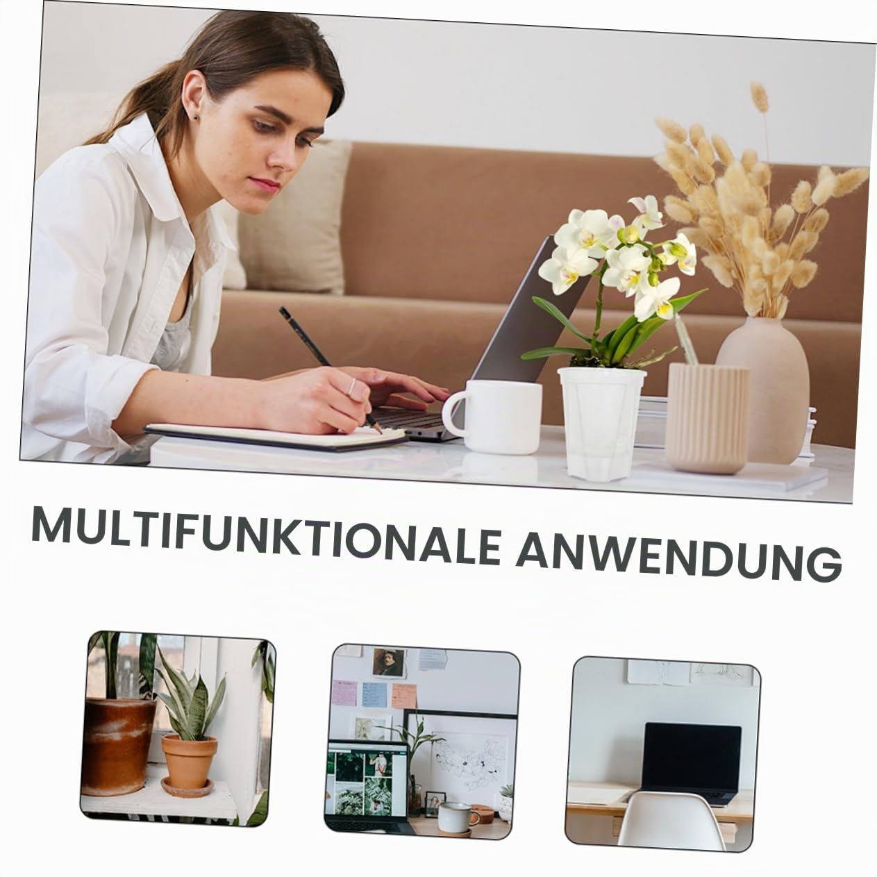 BESTonZON 5 Stück-Pack Selbstbewässernde Orchideentöpfe aus Pp in Weiß