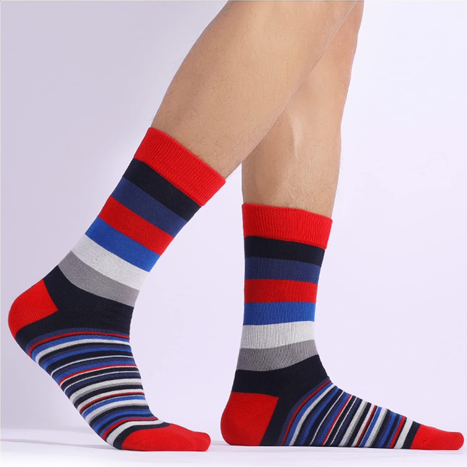 DRASEX Men's Dress Socks Funky Colorful Pattern Cotton Novelty Casual Crew Socks - Image 3