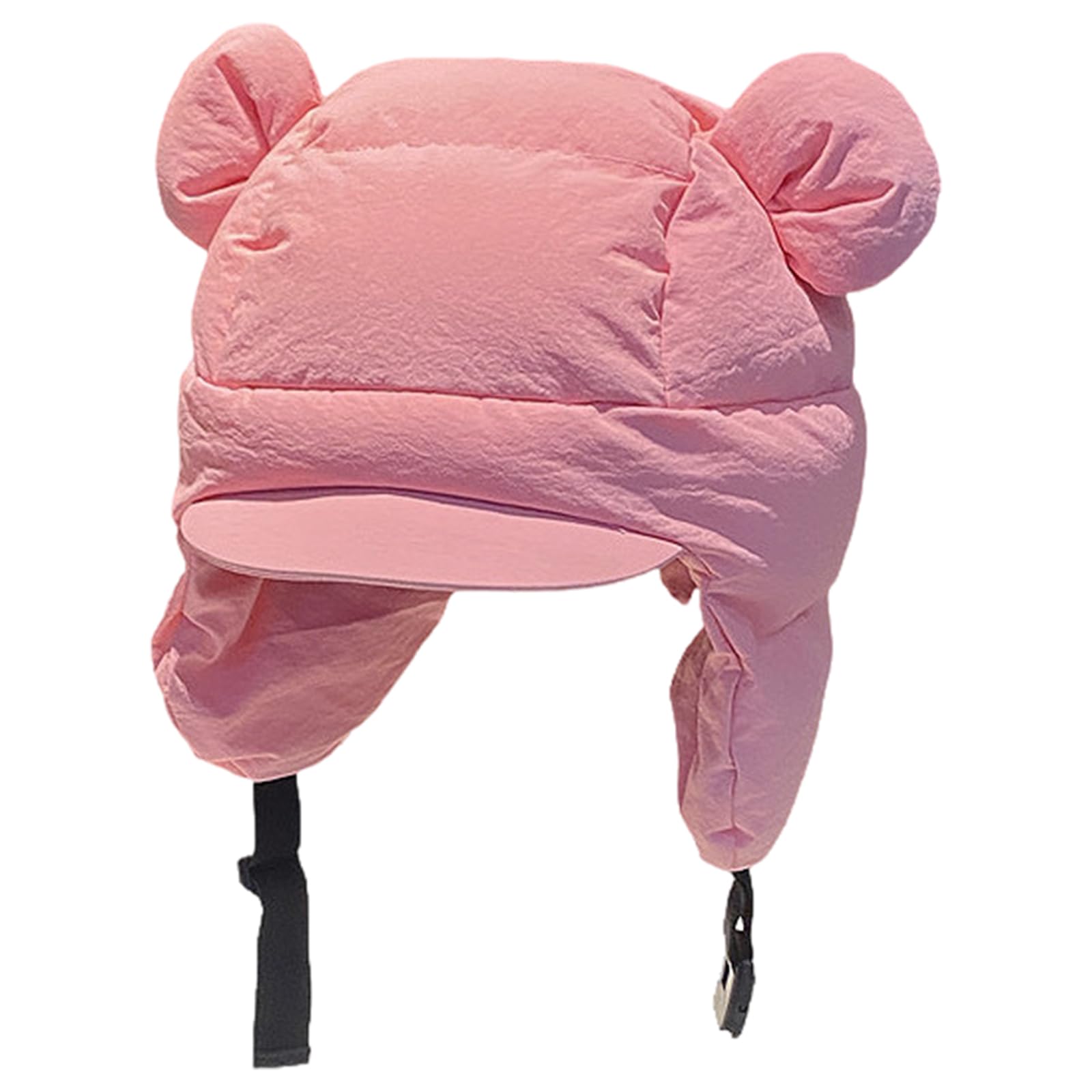 GRABAGECAN Unisex Warm Hat Trapper Hat Cartoon Bear Warm Hat Down Hat for Outdoor Winter for Skiing Camping Hiking Pink