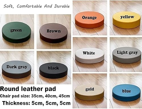 Miniatura 2 de Tophacker Cojín redondo antideslizante para silla, cojín de cuero para silla de comedor, sala de estar, patio, taburetes de bar (color 3, tamaño