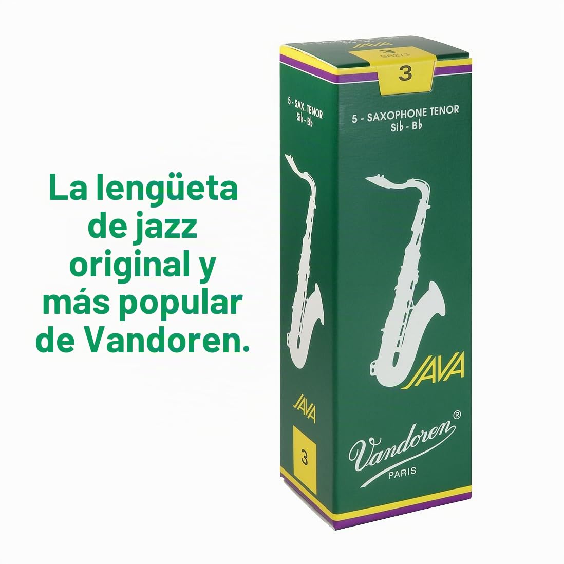Vandoren SR273 - Caja de 5 cañas para saxofón tenor