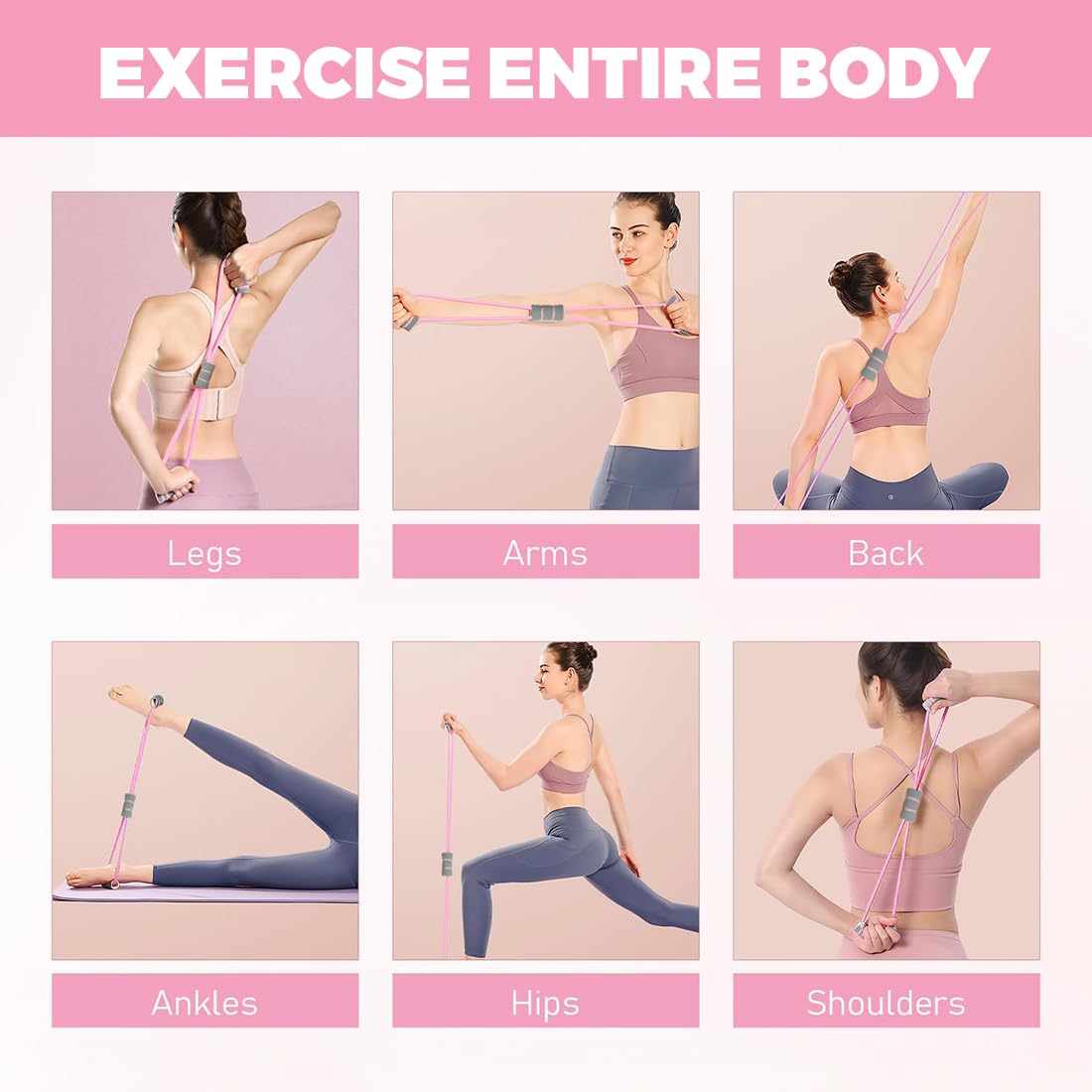 RUKAN Elastici Fitness Bande, Resistente Fascia Yoga Elastico, 25 Libbre, per Yoga, Allenamento della Forza e Camminata Metabolica