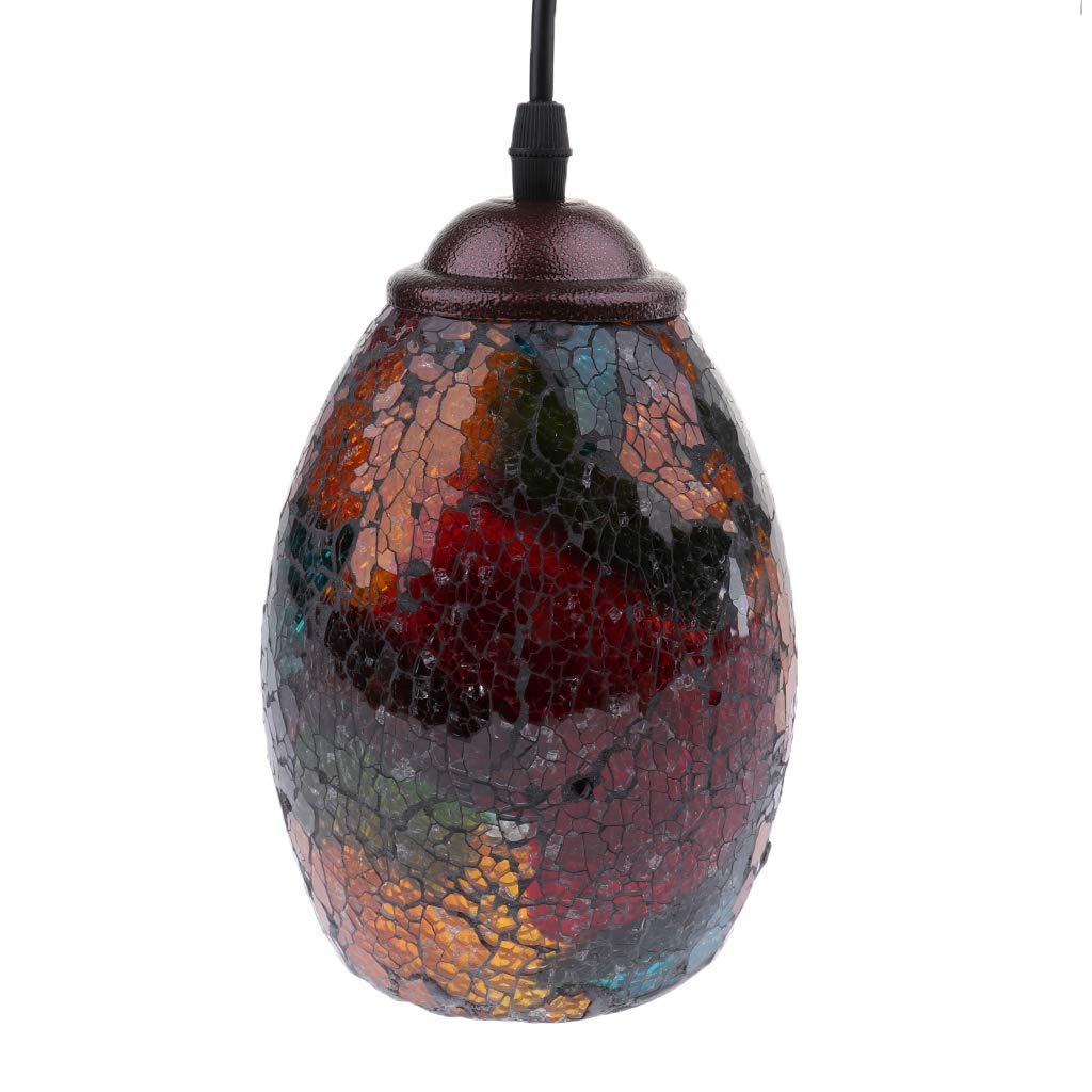 Retro Mosaic Chandelier Glass Lamp Shade Hanging Light Fixture Decoration for Bar Cafe House Art Gallery #13