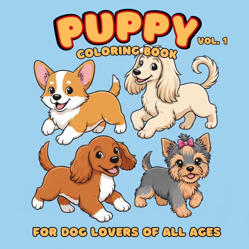 Puppy Coloring Book Volume 1