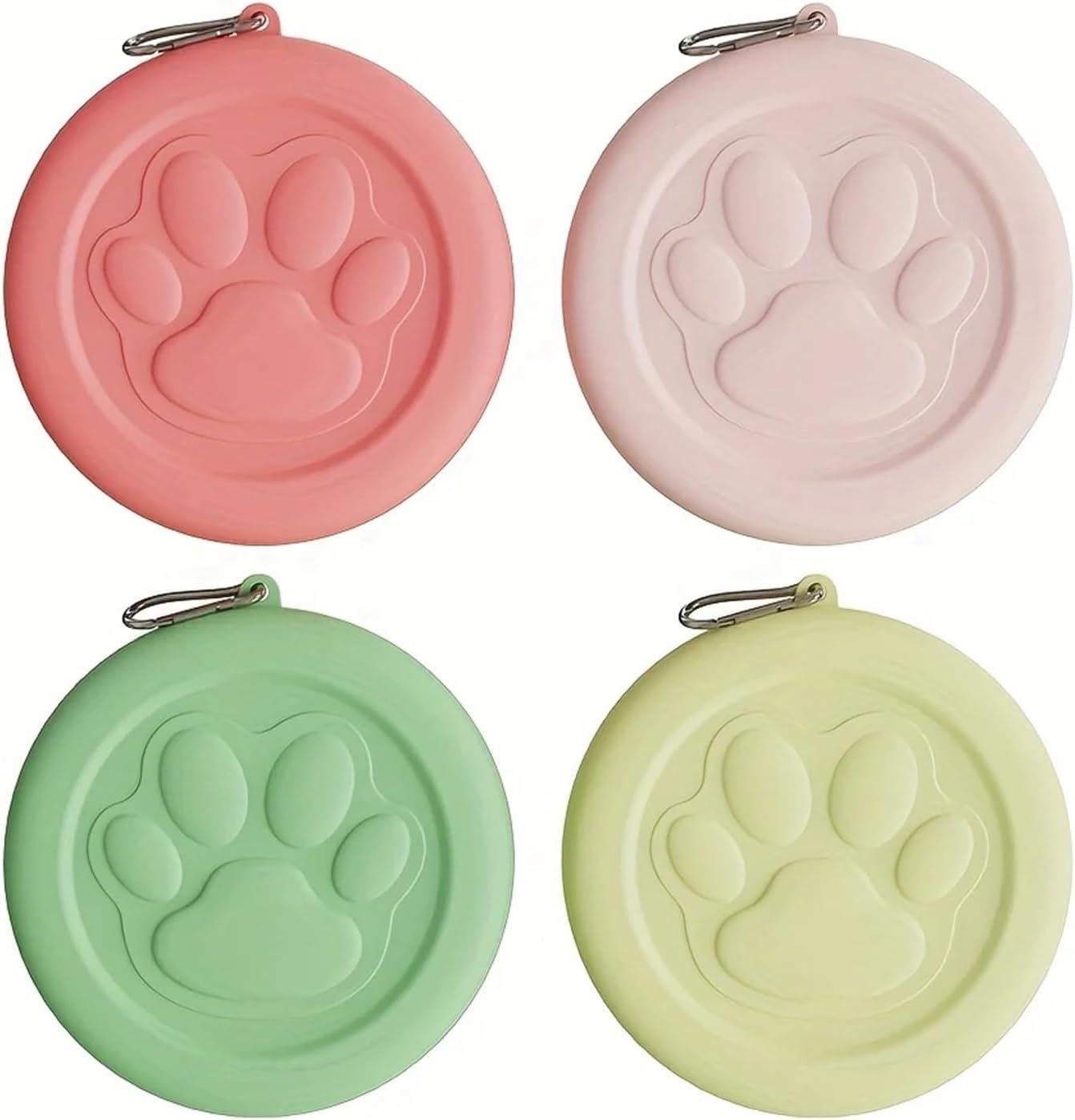 Travel Dog Bowls 2pcs Pet Travel Bowl - Portable, Multifunctional for Dog/Cat Food & Water(Light Green)