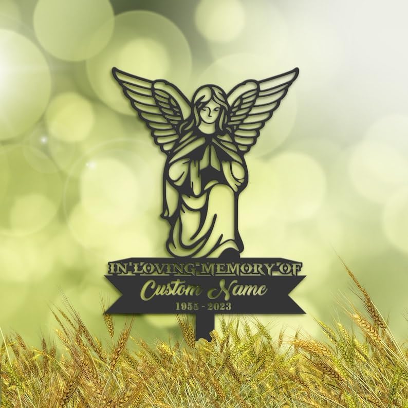 Personalized Memorial Stake for Outdoors Motocross Biker Grave Marker 8x8 inch Custom Metal Signs Motocross Biker Sympathy Gifts for Loss of Loved One (Style 11)