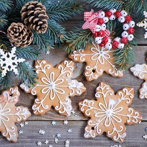 Christmas Cookie Cutter Set - 5 Piece Holiday Cookie Molds - 3.5"3"- Christmas Tree, Snowflake, Gingerbread Men, Snowman And Candy Cane Biscuit Cutters #TOP6