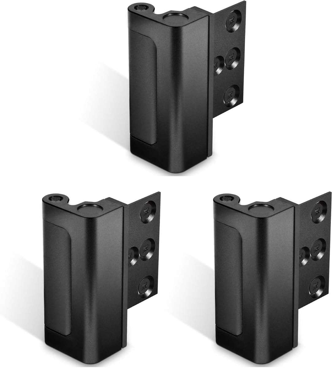 GreaTalent 3Pack Home Security Door Reinforcement Lock Childproof, Add High Security to Home Prevent Unauthorized Entry, Aluminum Construction Finish Black | 3Pack Top Door Lock Stopper for Toddlers Safety, Prevents Home Unauthorized Entry, Aluminum Construction, Withstands 800lbs