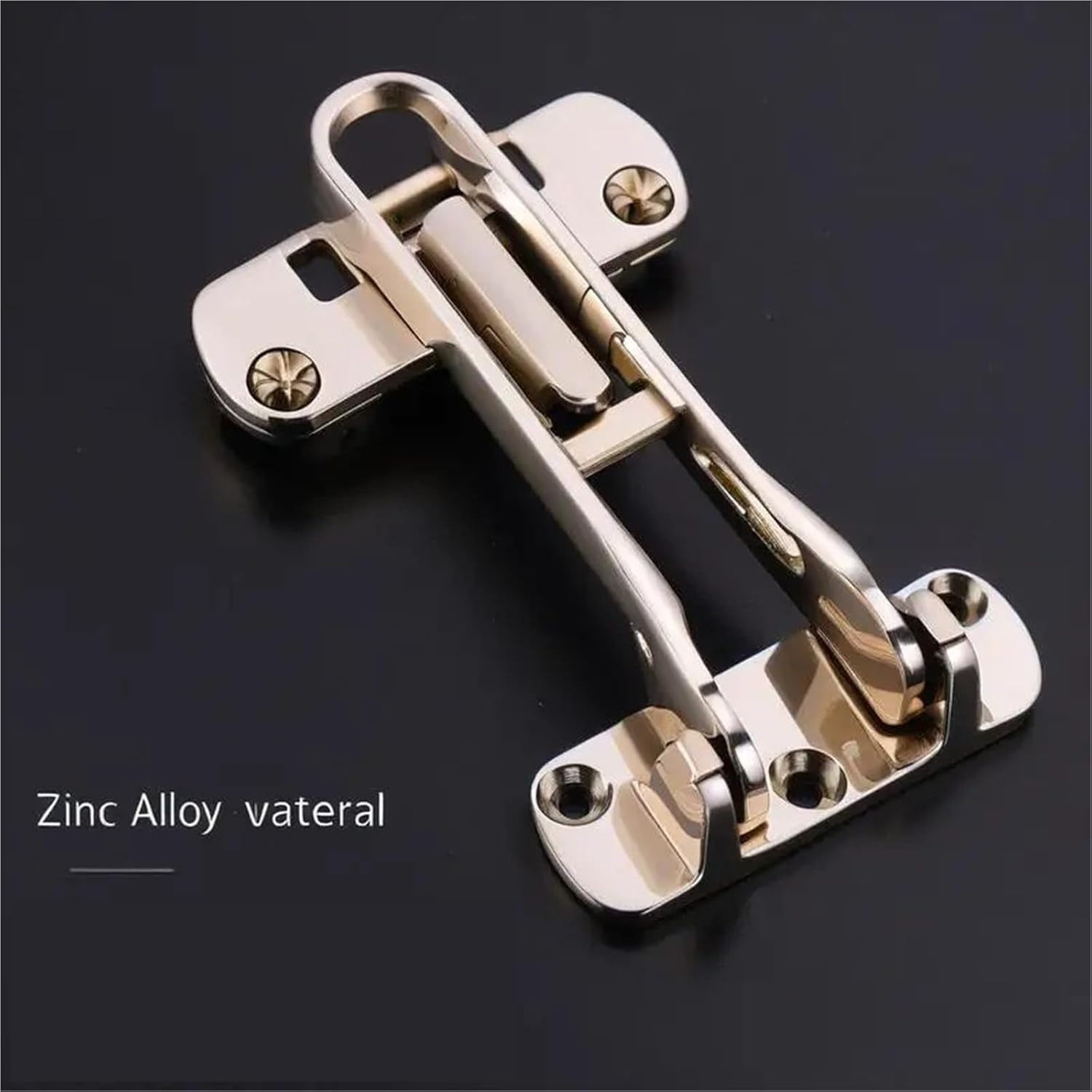 Zinc Alloy Security Door Lock, Heavy Duty Safety Guard Latch with Handle for Home and Hotel Door Protection(C)