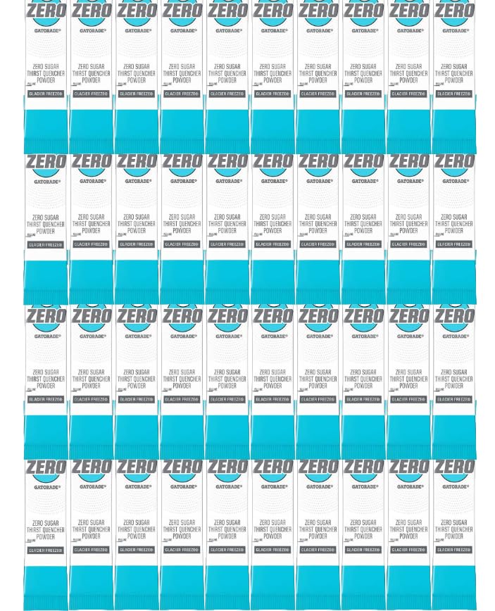 G Zero Thirst Quencher Powder Packets, 0.10 oz Individual Packets (40 Count) (Glacier Freeze)